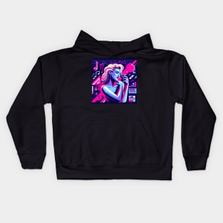 Vaporwave Diva 1980s Model Kids Hoodie